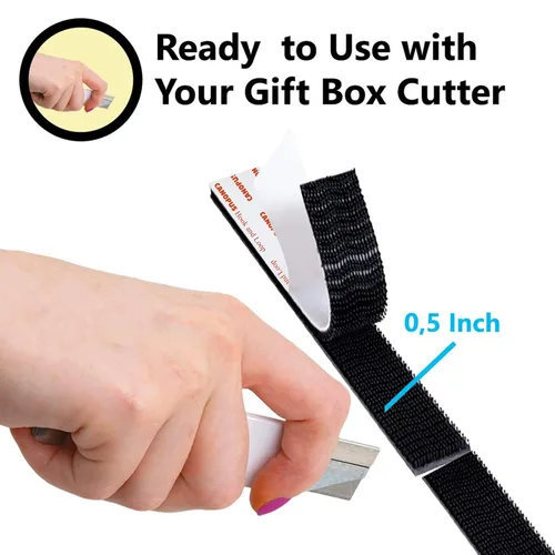 Miniatura 2 de CANOPUS SJ3550 250 - Cinta de bloqueo con cierre de gancho y bucle, color negro para colgar imágenes, letreros y pantallas, controles remotos