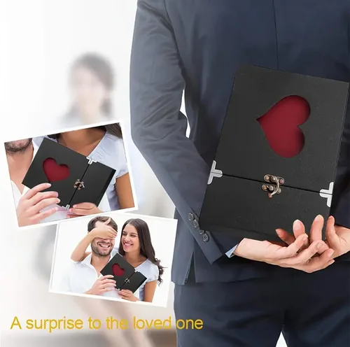 Miniatura 5 de AIOR Álbum de fotos de 60 páginas de tapa dura, álbum de recortes con esquinas de fotos para aniversario, día de San Valentín, Navidad, regalos