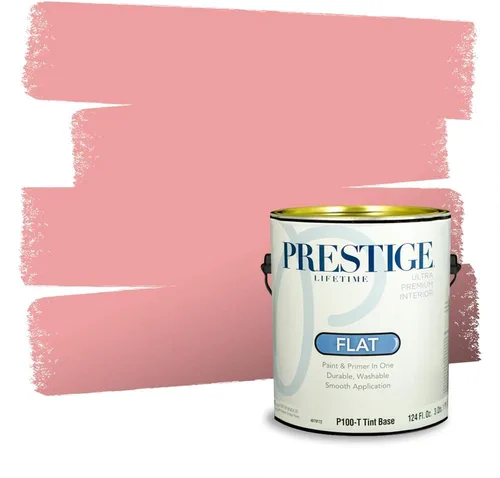 Miniatura 349 de Prestige Paints Pintura exterior e imprimación en uno, 1 galón, plano, coincidencia comparable de Valspar* Amber Rose*