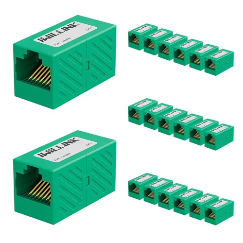 Miniatura 12 de iwillink Conector Ethernet RJ45, conector hembra a hembra RJ45 para cable Ethernet Cat7 Cat6 Cat5e Cat5, adaptador extensor, paquete de 5, negro
