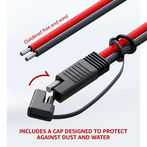 Miniatura 5 de MADCATZ Cable de extensión de conector SAE de 2 pines de 10 pies y 14 AWG, enchufe de desconexión rápida para automóviles, panel solar, batería