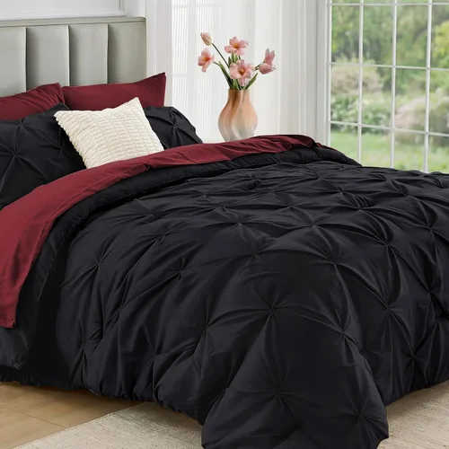 Miniatura 10 de JOLLYVOGUE Juego de edredón tamaño individual de 5 piezas – Juego de ropa de cama tamaño individual en una bolsa para todas las estaciones