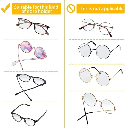 Miniatura 6 de Almohadillas para la nariz para lentes, adhesivos antideslizantes para la nariz con bolsa de aire, 0.118 pulgadas de grosor para lentes, lentes