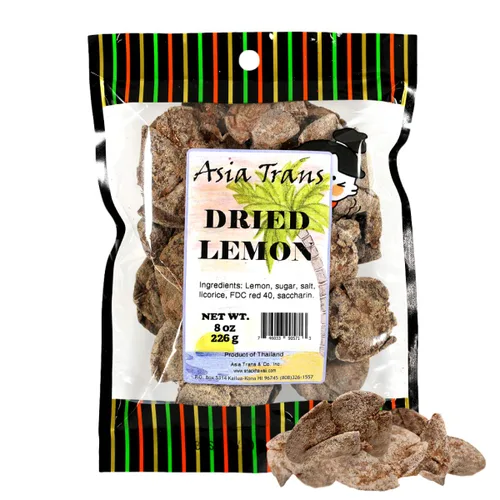 Limón entero seco preservado – Aperitivos de cáscara de fruta deshidratada, rebanadas de semillas de limón entero, Li Hing Mui preservado, estilo