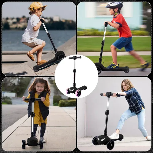 Miniatura 7 de Patinete eléctrico de 24V para niños con motor potente de 150W, acelerador de pulgar, pantalla LCD, Bluetooth, luz en el manillar, plataforma