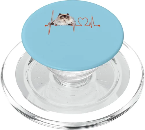 Miniatura 7 de Himalayan Cat Heartbeat EKG Funny I Love My Cat PopSockets intercambiables PopGrip