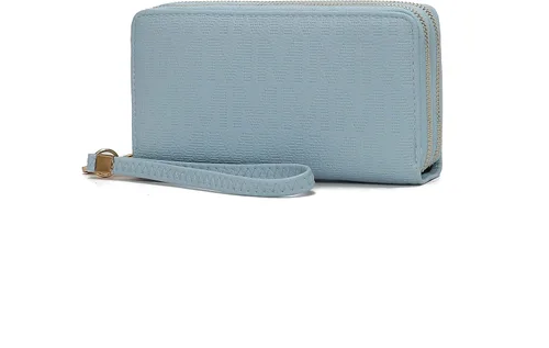 Miniatura 49 de MKF Collection Mia K - Cartera de pulsera para mujer, pequeña cartera de cuero vegano para tarjetas de crédito con cremallera y bolsillo