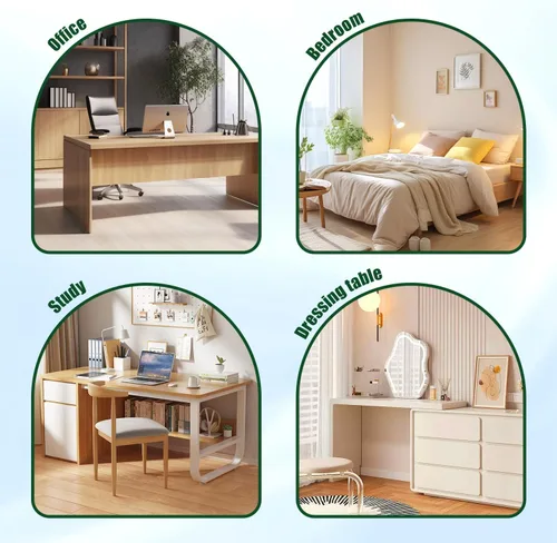 Miniatura 7 de Bonita silla de tocador con detalles de concha: silla giratoria ajustable y cómoda tapizada para oficina en casa, silla de maquillaje con brazos Oro