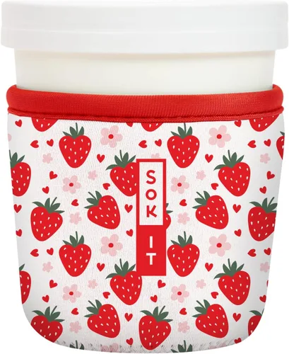 Miniatura 199 de Sok It IceCreamSok - Funda de neopreno aislada (flores abstractas, pintas de helado cónicas)