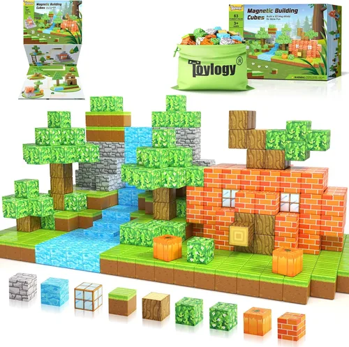 Miniatura 10 de Bloques Magnéticos - Construye Mi Mundo Magnético, Juguetes Magnéticos Artesanales para Niños y Niñas de 3-4, 4-5, 6-8 Años, Juguetes Sensoriales