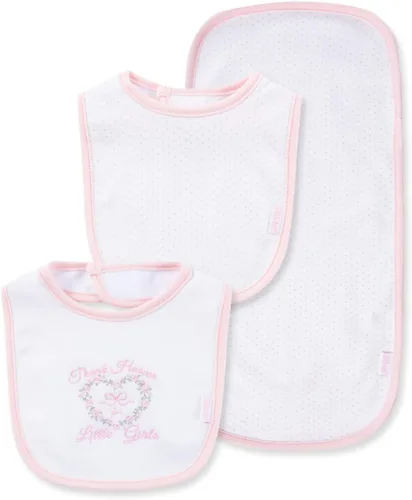 Miniatura 25 de Little Me Clothes for Baby Boys’ and Girls’ 2 Bibs and 1 Burp Cloth Set, Soft Cotton Feeding Essentials with Velcro Closures