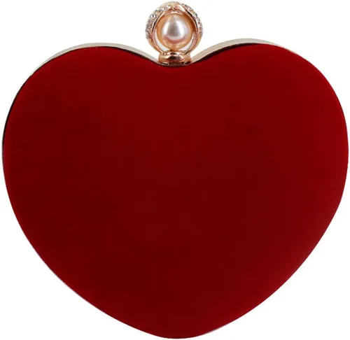 Mily - Bolso de mano con forma de corazón, bolso de hombro tipo mensajero, bolso de noche