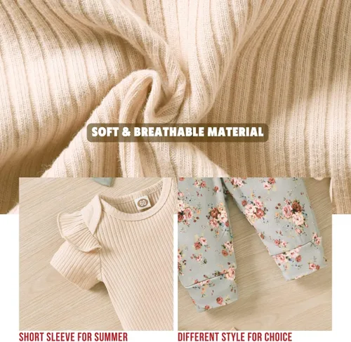 Miniatura 3 de Aalizzwell Conjunto de pantalones de canalé para bebés y niñas