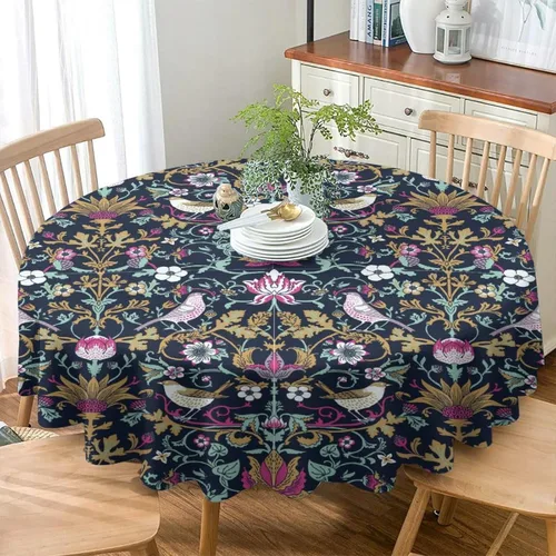 Miniatura 3 de Mantel Floral Retro de Pájaros, Diseño Original Bohemio William Morris Estampado Cubierta de Mesa para Hogar Picnic Fiesta Comedor Cocina William