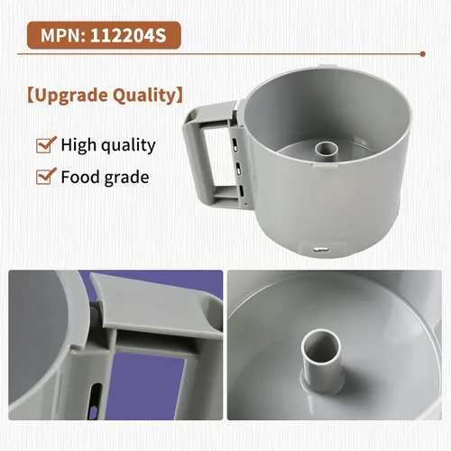 Miniatura 6 de 112204S - Procesador de alimentos gris Bowl de 3 cuartos de galón compatible con Robot Coupe R2 3L Gb,R2 DICE, R2 Dice, R2B, R2N