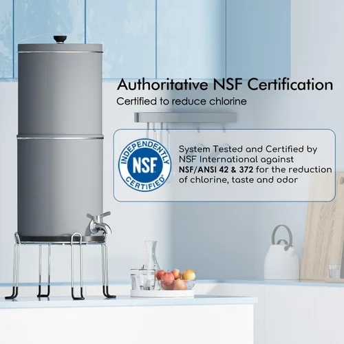 Miniatura 3 de Purewell Sistema de filtro de agua por gravedad de ultrafiltración de 3 etapas de 0.01 μm, certificación NSF/ANSI 42 y 372, sistema de encimera