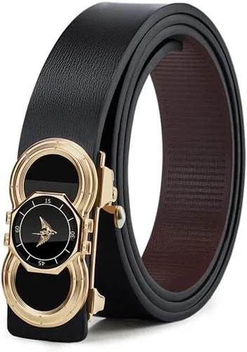 Miniatura 3 de VANNANBA Cinturones de cuero genuino para hombres, vestido de moda diseñador cinturón deslizante para hombres hebilla automática, con caja de regalo
