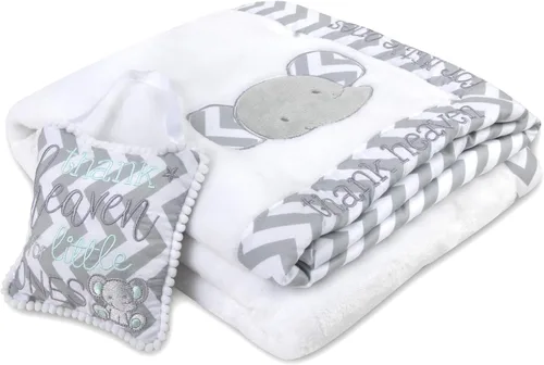 Miniatura 7 de Baby Essentials Manta de bebé de forro polar de 30 x 40 pulgadas con ribete satinado para niños y niñas, manta de bebé con decoración de puerta