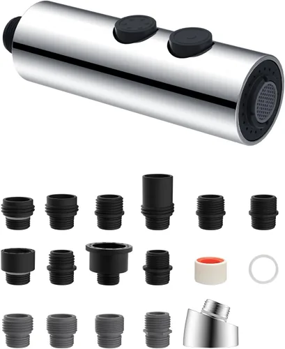 Miniatura 9 de Hibbent Rociador Extraíble para Fregadero, Cabezal de Grifo de Cocina de 2 Funciones, Cabezal de Rociador Retráctil para Baño con Conector Macho