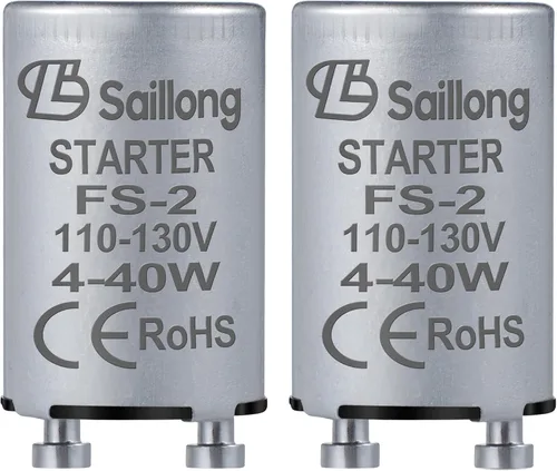 Saillong Paquete de 2 arrancadores fluorescentes con carcasa de aluminio mejorada con lámparas fluorescentes de precalentamiento de 4-40 W, tubo