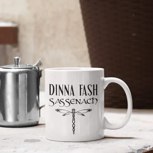 Miniatura 3 de Dinna Fash Sassenach - Taza de café inspirada en Outlander, de 11 onzas, color blanco