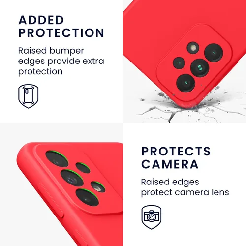 Miniatura 3 de kwmobile Funda compatible con Samsung Galaxy A32 5G - Funda de silicona TPU con acabado suave - Rosa impresionante