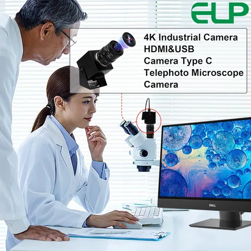 Miniatura 3 de ELP 4K USB HDMI Cámara Manual Zoom Webcam - Enfoque Variable H.264 Mini Cámara de Seguridad USB para Computadora Telescópica - 8mp IMX415 CCTV