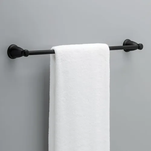 Miniatura 2 de Franklin Brass Kinla (1-Paquete) Barra de Toallas de 24 Pulgadas para Baño, Soporte de Barra Montado en Pared, Color Negro Mate, Herramienta Mate
