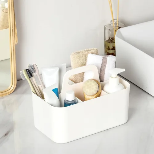 Miniatura 3 de Organizador Caddy Multiusos con Asa - Contenedor de Plástico Apilable Tote - Suministros de Arte y Manualidades, Oficina, Escritorio, Papelería