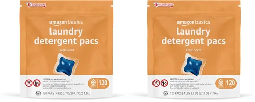 Miniatura 6 de Amazon Basics Cápsulas de detergente para ropa, hipoalergénico, sin fragancia ni colorantes, 120 unidades (nuevo empaque)