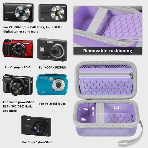 Miniatura 2 de Bolsa de transporte para cámara digital compatible con Canon PowerShot G7 X Mark II/ G7X Mark III, cámara digital de vlogging 4K/para CAMKORY