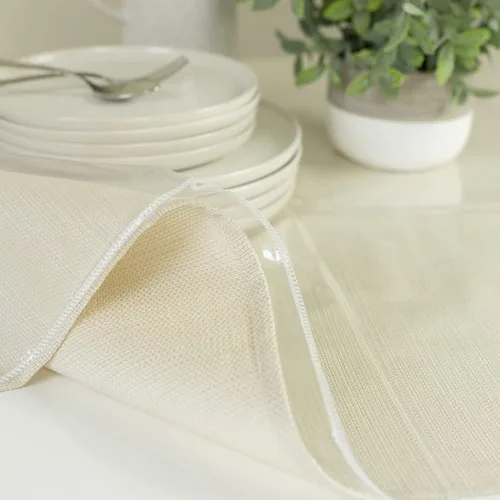 Miniatura 6 de Benson Mills - Mantel de plástico transparente resistente, 100% impermeable y a prueba de derrames de aceite, de PVC de vinilo, cuadrado, para mesas