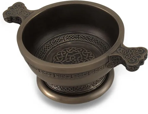 Miniatura 3 de Veronese Design Patrón de nudos celtas Bronce Acabado Dos Manijas Copa Quaich