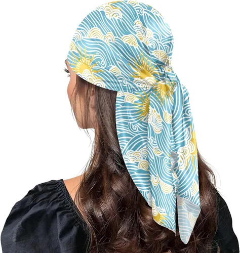 Miniatura 8 de Silk square Retro Sky Sun Waves scarves and wraps elegant for women for evening 35.4 Inches bufandas para mujer