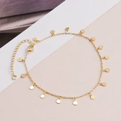 Miniatura 6 de Tobilleras de oro para mujer, chapadas en oro de 14 quilates, hechas a mano, delicadas capas de corazón, tobillera para mujer, impermeable, cuentas