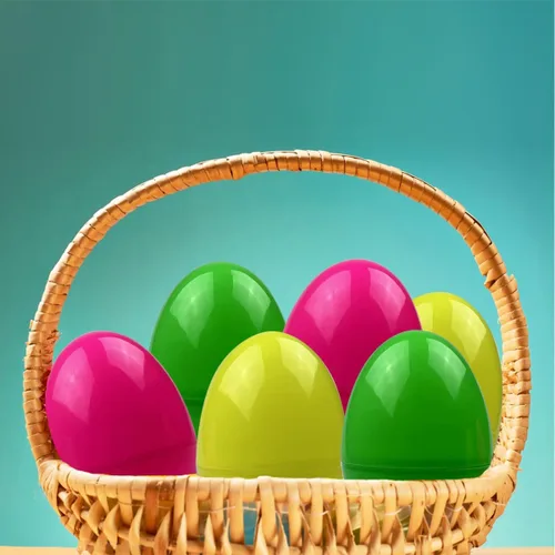 Miniatura 4 de Jofan Paquete de 6 huevos de Pascua de plástico jumbo prellenados con juguetes de baño iluminados en el interior para niños y niñas pequeños