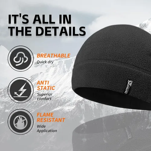 Miniatura 3 de Gorra táctica de forro polar para invierno, gorro cálido para múltiples estaciones, gorra de reloj militar, paquete de 2