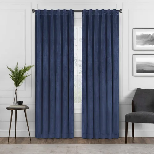 Miniatura 10 de Eclipse Absolute Zero Harper - Cortinas opacas de terciopelo con aislamiento térmico y bolsillo para cortinero para dormitorio, panel individual, 50