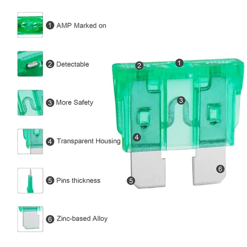 Miniatura 5 de Kit de 100 fusibles de automóvil – Kit surtido de fusibles de repuesto para automóvil, caravana, camión, motocicleta
