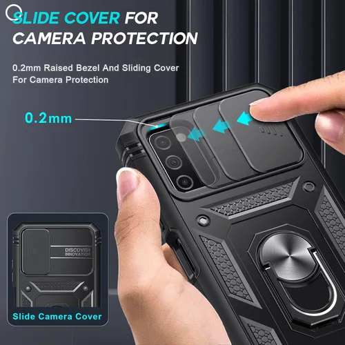 Miniatura 3 de LeYi Funda compatible con Samsung Galaxy A03s: funda para teléfono Samsung A03s con protector de pantalla [2 paquetes], funda deslizante para cámara