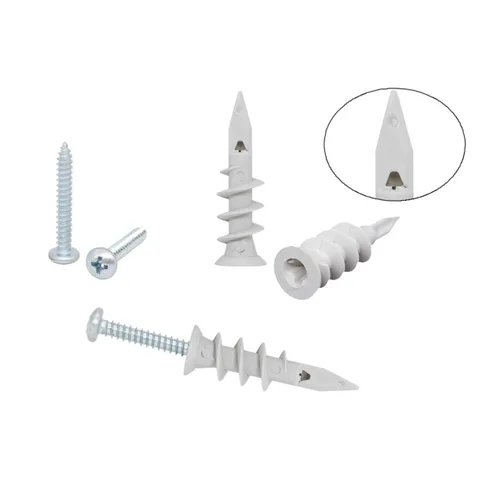 Miniatura 4 de Anclajes de plástico autoperforantes para paneles de yeso con tornillos, tornillos de expansión, 40 piezas (20 pares)