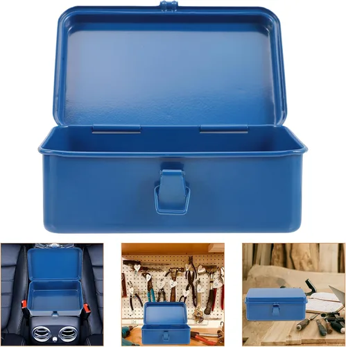 Miniatura 2 de DOITOOL Pequeña caja de herramientas - Caja metálica de almacenamiento de herramientas con organizador para herramientas de coche/hogar, clavos
