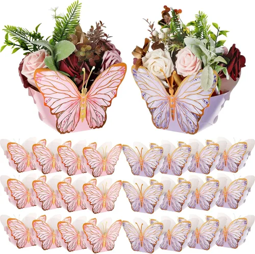 Tenceur 24 centros de mesa de mariposa para mesas, baby shower, despedida de soltera, decoración de mesa de mariposa para decoración de fiestas