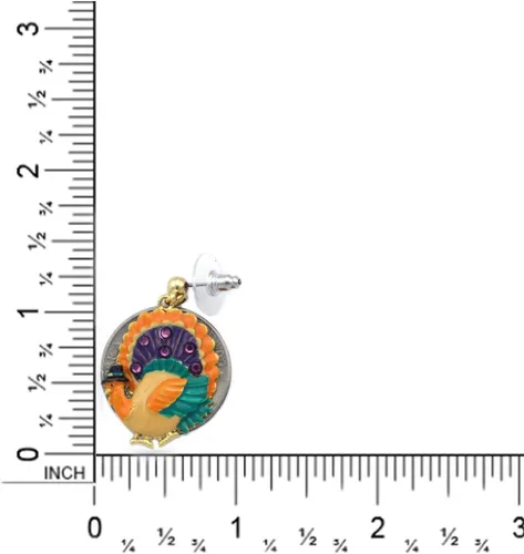 Miniatura 2 de cocojewelry Aretes colgantes de pavo para poste de cuento, joyería de Acción de Gracias