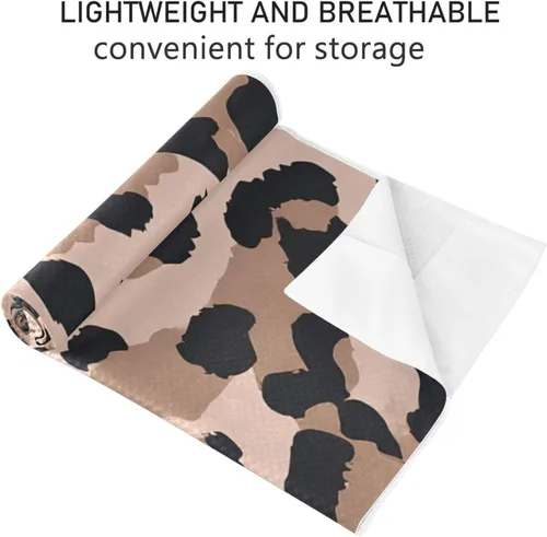 Miniatura 6 de ALAZA Toalla de yoga con patrón de leopardo de animales vintage, antideslizante, suave, absorbente, toalla para yoga, ejercicio caliente, pilates