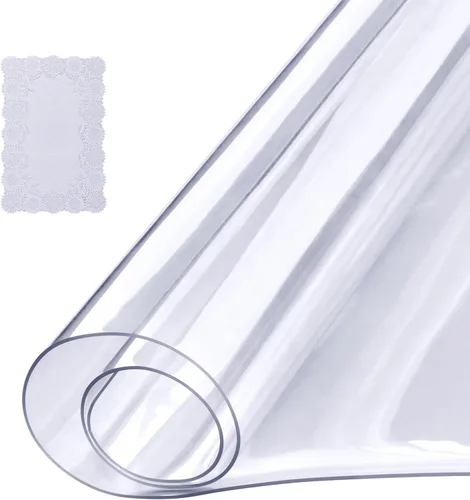 Miniatura 12 de VEVOR - Protector de escritorio transparente, 42 x 78 pulgadas, de 1.5 mm de grosor, rectangular, de plástico impermeable, antiarañazos y fácil