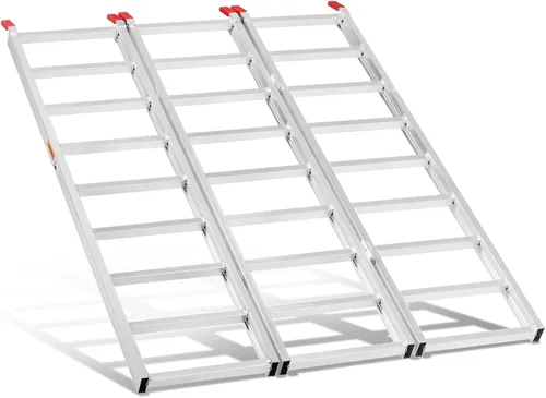 Rampas de carga de aluminio para motos de nieve de 69 pulgadas de largo x 50 pulgadas de ancho, rampa de carga para motos de nieve de capacidad de