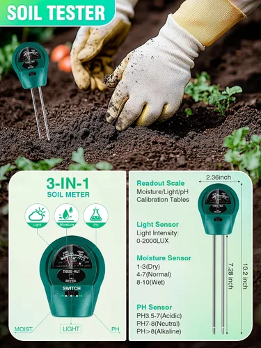 Miniatura 6 de Bandeja de inicio de semillas con luces de crecimiento y tapete térmico, medidor de suelo 3-en-1, bandeja de cultivo de semillas de 80 celdas