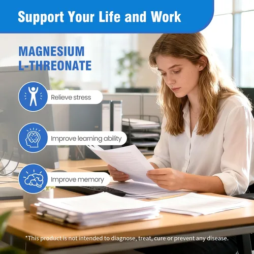 Miniatura 7 de Magnesio L-treonato 120 cápsulas, vitamina D3, treonato de magnesio con vitamina C, alta absorción, sin OMG, suministro de 60 días (120)