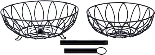 Miniatura 7 de Cesta de frutas de 2 niveles para verduras, soporte para encimera, cesta de frutas, cuenco de almacenamiento para cocina, hogar, hierro fundido